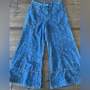 Free People Style Wide Leg Denim Jeans Lightweight High Waist Boho
30×29